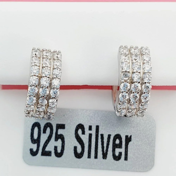 "925 Sterling Silver Cubic Zirconia Earrings, U19254657 - Picture 1 of 11